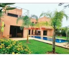 villa meublée de 5ch piscine sur la rt ourika