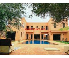 villa meublée de 5ch piscine sur la rt ourika