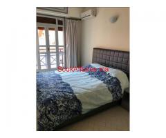 Appart bien meublé de 3 ch vc balcon à Gueliz