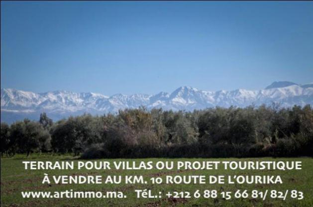 Terrain titré de 2 ha idéale pr projet de villas sr la Rte d Ourika Terrain titré de 2 ha idéale pr projet de villas sr la Rte d Ourika