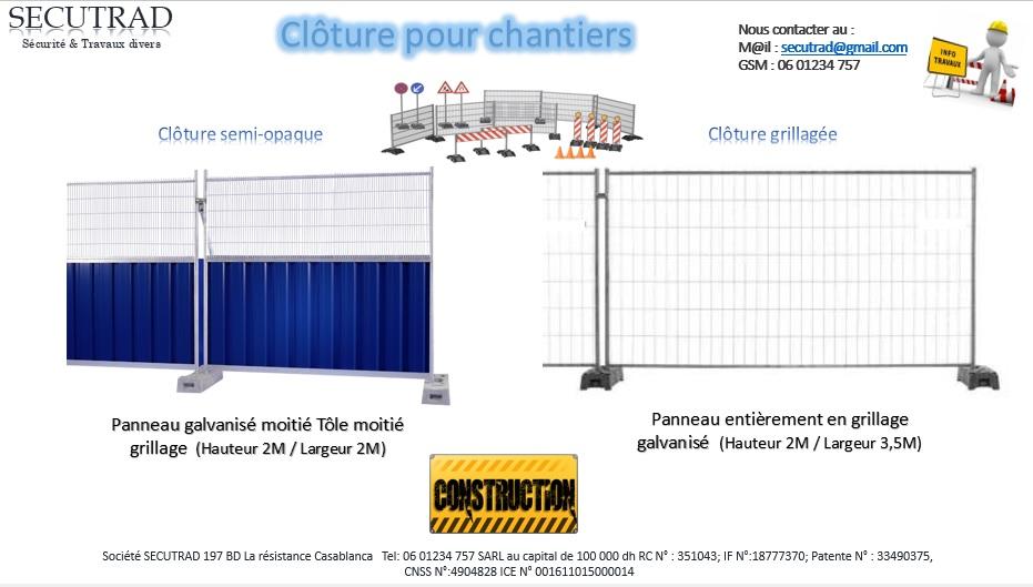 clôture en paneau de chantier semi opaque