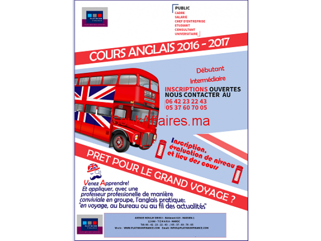 COURS D’ANGLAIS intensif INDIVIDUEL-GROUPE