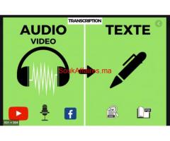 Transcription audio en texte – Retranscription - Saisie texte